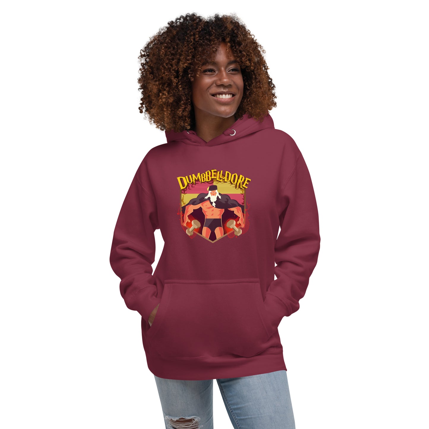 Dumbbelldore - Premium Pullover Hoodie in Maroon
